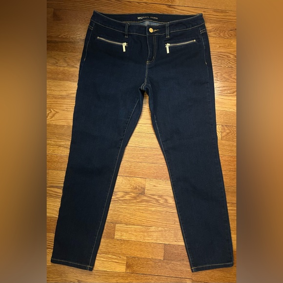 Michael Kors Skinny Jeans with Gold Tone Zipper Front Pockets Women’s Size 10 - Picture 4 of 10